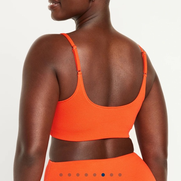 NWT OLD NAVY Scoop-Neck Bikini Swim Top Color: Orange Textured low scoop neck - Picture 6 of 10